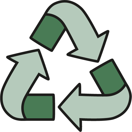 Recycling-Symbol in Grüntönen